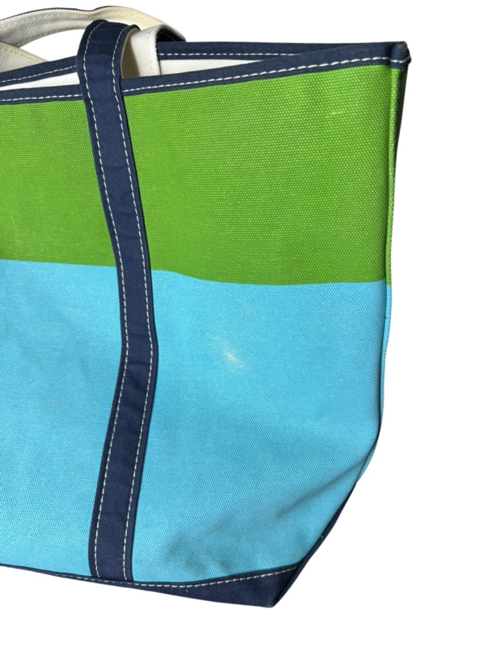 L.L. Bean Vintage Large Canvas Tote Rare Lobster Blue Green - Picture 4 of 13